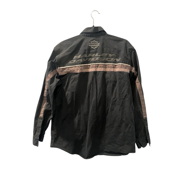 Harley Davidson Vinta Shirt Jacket Size Large Button Down Biker Embroidered Mens - Picture 8 of 11